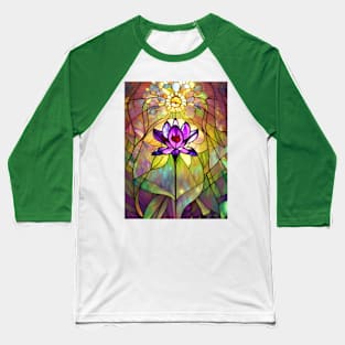 Stained Glass Lily Baseball T-Shirt